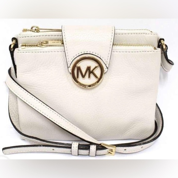 Michael Kors Handbags - AUTHENTIC Michael Kors Fulton Leather Crossbody Bag in Vanilla